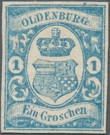 * Oldenburg - Marken Und Briefe: 1861: 1 Gr. Trübblau. Farbfrisch, Vollrandig, Ungebraucht, Kabinett, - Oldenburg