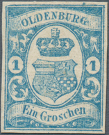 * Oldenburg - Marken Und Briefe: 1861: 1 Gr. Trübblau. Farbfrisch, Vollrandig, Ungebraucht, Kabinett, - Oldenbourg