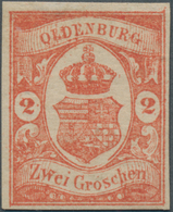 * Oldenburg - Marken Und Briefe: 1861: 2 Gr. Rot, Farbfrisch, Breitrandig, Ungebraucht, Kabinett, Sign - Oldenbourg