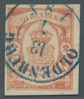 O Oldenburg - Marken Und Briefe: 1861: 2 Gr. Rot, Farbfrisch, Allseits Breitrandig, Blauer K2 «OLDENBU - Oldenburg