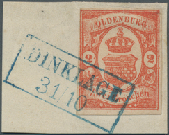 Brfst Oldenburg - Marken Und Briefe: 1861: 2 Gr. Rot, Farbfrisch, Voll- Bis Breitrandig, Auf Briefstück, B - Oldenburg