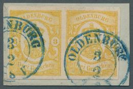 Brfst/ Oldenburg - Marken Und Briefe: 1861: 3 Gr. Zitronengelb, Waagerechtes Paar In Frischer Farbe, Allsei - Oldenburg