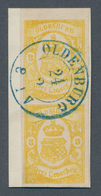 Brfst/ Oldenburg - Marken Und Briefe: 1861: 3 Gr. Zitronengelb, Senkrechtes Paar, Untere Marke Mit Plattenf - Oldenburg