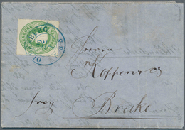 Br Oldenburg - Marken Und Briefe: 1862: Wappen ⅓ Gr. Grün, Eng Durchstochen, Farbfrisch, Als Einzelfran - Oldenburg