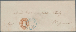 Br Oldenburg - Marken Und Briefe: 1862: Wappen ½ Gr. Orange, Eng Durchstochen, Als Einzelfrankatur, Bla - Oldenburg