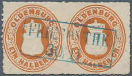 O/ Oldenburg - Marken Und Briefe: 1862: Wappen ½ Gr. Rotorange, Eng Durchstochen, Waagerechtes Paar, Bl - Oldenbourg