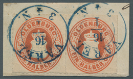 Brfst/O/ Oldenburg - Marken Und Briefe: 1862: Wappen ½ Gr. Rotorange, Eng Durchstochen, Waagerechtes Paar In - Oldenbourg