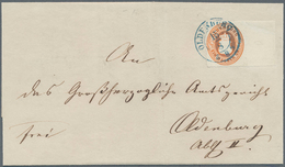 Br Oldenburg - Marken Und Briefe: 1862: Wappen ½ Gr. Orange, Eng Durchstochen, Rechtes Randstück (minim - Oldenbourg