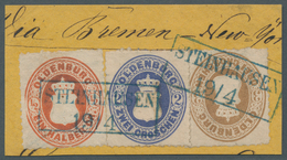 Brfst Oldenburg - Marken Und Briefe: 1862: Wappen ½ Gr. Rotorange, 2 Gr. Blau Und 3 Gr. Braun, Je Eng Durc - Oldenburg