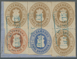 Brfst Oldenburg - Marken Und Briefe: 1862: Wappen ½ Gr. Orange, 2 Gr. Blau Sowie 3 Gr. Braun, Waagerechter - Oldenbourg