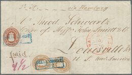 Br Oldenburg - Marken Und Briefe: 1862: Wappen ½ Gr. Rotorange, Zusammen Mit 3 Gr. Braun, Zwei Exemplar - Oldenbourg