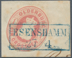 Brfst Oldenburg - Marken Und Briefe: 1862: Wappen 1 Gr. Karmin, Rund Geschnitten, Originär Verwendet, Auf - Oldenbourg