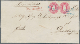 Br/ Oldenburg - Marken Und Briefe: 1862: Wappen 1 Gr. Karmin, Weit Durchstochen, Waagerechtes Paar, Farb - Oldenburg