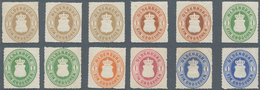 * Oldenburg - Marken Und Briefe: 1862: Wappen 1 Gr. Probedrucke, Eng Durchstochen, Lot Von 12 Exemplar - Oldenburg