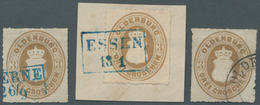 O/Brfst/Br Oldenburg - Marken Und Briefe: 1862: Wappen 3 Gr. Braun, Eng Durchstochen, Lot Mit 3 Ausgesuchten Ex - Oldenburg