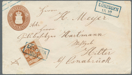 GA Oldenburg - Ganzsachen: 1861: Ganzsachen-Umschlag, Wertstempel Links, ½ Gr. Braun, Kleinformat, Zufr - Oldenburg