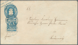 GA Oldenburg - Ganzsachen: 1861: Ganzsachen-Umschlag, Wertstempel Links, 1 Gr. Blau, Kleinformat, Zufra - Oldenbourg