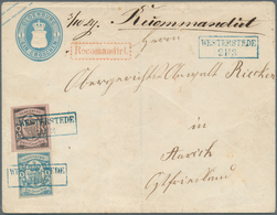 GA Oldenburg - Ganzsachen: 1861: Ganzsachen-Umschlag, Wertstempel Links, 1 Gr. Blau, Großformat, Zufran - Oldenburg