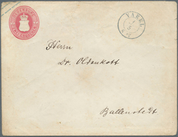 GA Oldenburg - Ganzsachen: 1861: Ganzsachen-Umschlag, Wertstempel Links, 2 Gr. Rosa, Großformat Mit Ein - Oldenbourg