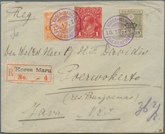 Br Japan - Besonderheiten: 1916/1917, IMPERIAL JAPANESE SEA POST, 1s. Orange And 25s. Olive In Combinat - Andere & Zonder Classificatie
