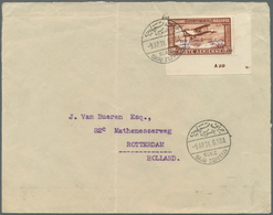 Br Ägypten: 1931 SUEZ ZEPPELIN MAIL: 'Zeppelin' 100m. On 27m. Red-brown, Corner Marginal Single With Ma - 1915-1921 Protettorato Britannico