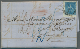 Br Barbados: 1858, Complete Folded Superb Entire Letter Bearing 1 Penny Blue In Fresh Colour With Wide - Barbades (1966-...)