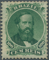 * Brasilien: 1866, Dom Pedro 100r. Green "Papel Azulado - Verde Tipo 1", Fresh Colour, Well Perforated - Altri & Non Classificati