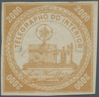 (*) Brasilien - Telegrafenmarken: 1873, 2000r. Bistre, Wm "Lacroix Freres", Fresh Colour, Full Margins, - Telegraph
