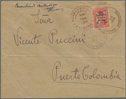 Br Kolumbien: 1919, 2 C. Red Surcharged "1er. Servicio Postal Aereo 6-18-19" (scissors Cut At Lower Rig - Colombie