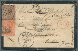 Br Belgien: 1867, Combination Franking Belgium/Great Britain: 30c. Brown On Mourning Cover Oblit. By Nu - Other & Unclassified