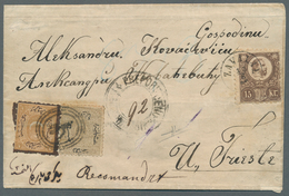 Br Bosnien Und Herzegowina: 1875 Registered Mixed Franking Folded Letter From Bihac To Trieste, Franked - Bosnia And Herzegovina