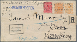 Br Finnland: 1887 Postal Stationery Envelope 20p. Orange Used Registered From Kuopio To HONG-KONG Via S - Covers & Documents