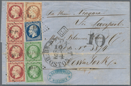 Br Frankreich: 1856, Empire Nd, 5c. Green (2), 20c. Blue, 40c. Orange And 80c. Carmine (4), 3.90fr. Rat - Used Stamps