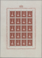 ** Liechtenstein: 1933/35: Fürstenpaar Mit Landeswappen, 2 Fr. Bis 5 Fr., Postfrischer Bogen-Satz, 3 Fr - Storia Postale