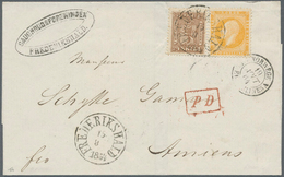 Br Norwegen: 1856/1863: 2 Sk Yellow-orange Oskar I. Together With 24 Sk Brown Coat Of Arms, Both Stamps - Ongebruikt