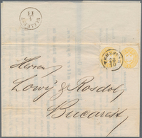 Br Rumänien: 1866, Incoming Mail, AUSTRIA 2 Kr Yellow, Horizontal Pair In Fresh Color (perf Slightly Sc - Lettres & Documents