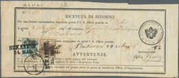 Br Rumänien - Besonderheiten: 1850: 30 C Brown And 45 C Blue On Acknowledgement Of Receipt ("Ricevuta D - Andere & Zonder Classificatie