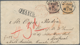 Br Schweden: 1870: Stockholm To MONTREAL (Canada). 24 Ore Orange And 30 Ore Brown Via GB - Red LONDON P - Unused Stamps