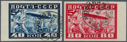 O Sowjetunion: 1930: 40 K., 80 K. Zeppelin, Wide Margins All Around, Tied By First Day Cancellation «M - Covers & Documents