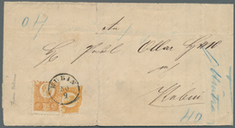 Br Ungarn: 1873, The KUBIN PROVISIONAL: 2 Kr Orange Together With A Bisect 2 Kr Orange-yellow, Exact Ra - Cartas & Documentos