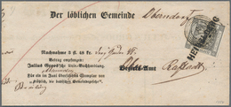 Br Baden - Marken Und Briefe: 1853, Einzeiler "HEIDELBERG" Auf 1 Kr. Schwarz Auf Weiss Auf Nachnahme-Vo - Andere & Zonder Classificatie
