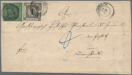 Br Baden - Marken Und Briefe: 1853, 3 Kr. + 1 Kr. Auf Brief Als Extrem Seltene BESTELLGELD-FRANKATUR In - Andere & Zonder Classificatie