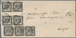 Br Baden - Marken Und Briefe: 1862: 1 Kreuzer Schwarz, 3 Waagerechte Paare Und Ein Einzelstück, Jeweils - Altri & Non Classificati