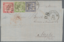 Br Baden - Marken Und Briefe: 1862: 6 Kr. Grauultramarin In Mischfrankatur Mit 1 Kr. Grün Nd 3. Kr. Rot - Autres & Non Classés