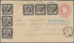 GA Baden - Ganzsachen: 1864, GA-Umschlag 3 Kr. Rosa Mit ZWEI DREIERSTREIFEN 1 Kr. Schwarz Von "HEIDELBE - Other & Unclassified