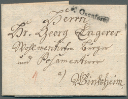 Br Bayern - Marken Und Briefe: Ochsenfurt "v. Oxenfurt" UNIKAT Schwarzer L1 (ca. 1790) Deutlich Auf Kle - Otros & Sin Clasificación