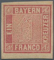 * Bayern - Marken Und Briefe: 1849, BAYERN EINSER 1 Kr. FARBPROBEDRUCK In Bräunlichkarmin Auf Gelblich - Autres & Non Classés