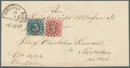 Br Bayern - Marken Und Briefe: 1850, 3 Kreuzer Blau, Platte 5 Und Nr. 3Ia, 1 Kreuzer Rosa, Platte 1, En - Other & Unclassified