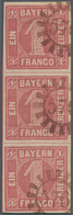 O Bayern - Marken Und Briefe: 1850, 1 Kr Helllilarot Von Platte I Im Senkrechten Dreierstreifen, Entwe - Other & Unclassified