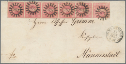 Br Bayern - Marken Und Briefe: 1850, 1 Kreuzer Rosa, Type I Im SENKRECHTEN SECHSER-STREIFEN Auf Brief M - Other & Unclassified